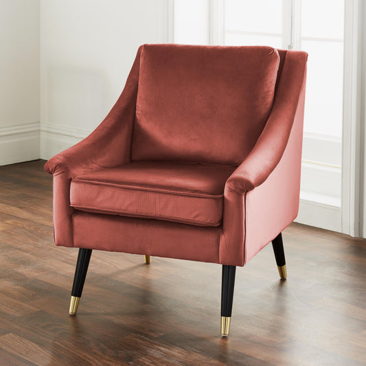 Luxury Velvet Grace Armchair in Rose